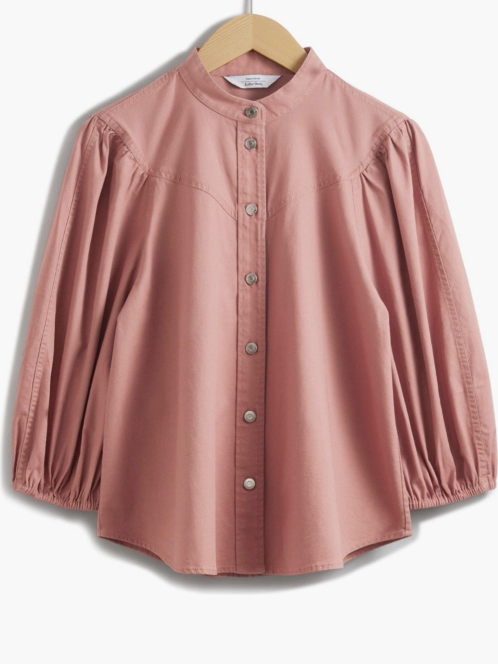& Other Stories Cotton Shirt Blouse Top Pink 8